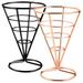 2pcs French Fries Cone Holder Creative Hollow Fried Food Basket Desktop Bread Stainless Steel Stand