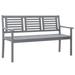 Htovila 3-Seater Patio Bench 59.1 Gray Solid Wood Eucalyptus