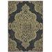 HomeRoots 2 x 4 ft. Black Oriental Stain Resistant Indoor & Outdoor Rectangle Area Rug - Black and Tan - 2 x 4 ft.