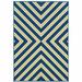 HomeRoots 8 x 11 ft. Navy Geometric Stain Resistant Indoor & Outdoor Rectangle Area Rug - Blue and Ivory - 0.16in. H x 94.49in. W x 129.92in. D