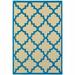 HomeRoots 2 x 4 ft. Sand Geometric Stain Resistant Indoor & Outdoor Rectangle Area Rug - Blue and Beige - 0.07in. H x 22.05in. W x 39.37in. D