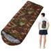 Rectangular sleeping bag emergency sleeping bag adult outdoor spring and autumn adult men and women thickened warm portable camping single product(Military Green Camouflage)