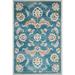 HomeRoots 5 x 8 ft. Blue & Ivory Floral Stain Resistant Indoor & Outdoor Rectangle Traditional Area Rug - Blue and Ivory - 5 x 8 ft.