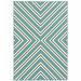 HomeRoots 2 x 4 ft. Blue Geometric Stain Resistant Indoor & Outdoor Rectangle Area Rug - Blue - 2 x 4 ft.