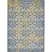 HomeRoots 9 x 12 ft. Ivory & Blue Damask Non Skid Indoor & Outdoor Rectangle Area Rug - Ivory and Blue - 9 x 12 ft.