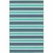 HomeRoots 4 x 6 ft. Blue Geometric Stain Resistant Indoor & Outdoor Rectangle Area Rug - Blue and Green