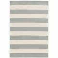 HomeRoots 5 x 8 ft. Gray Geometric Stain Resistant Indoor & Outdoor Rectangle Area Rug - Gray and Ivory - 5 x 8 ft.