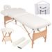 vidaXL Massage Table and Stool Set Beauty Couch Therapy Bed 2 Zones Thick