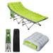 Camping Cot Portable Folding Outdoor Bed with Mattress Carry Bag Heavy Duty Sleeping Cots for Adults Kids Travel Camp Beach Office Green