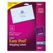 Avery Easy Peel Mailing Label - 3.33 Width X 4 Length - 60 / Pack - Rectangle - 6/sheet - Inkjet - Clear (18664)