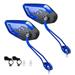 LADAEN 2 Pieces Bike Rear View Mirror Safe Crystal Clear Glass Rearview Mirror Bicycle Reflectors Bicycle Components and Accessories Blue