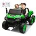 24V Ride on Truck 2 Seater Kids Ride on Car for Boys and Girls Ride on Toy with Remote Control Bluetooth Electric Vehicle Age 3-8 Years Old Green