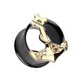 Golden Naval Anchor Ear Gauge Tunnel Plug