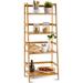 47.5 Bamboo Ladder Shelf Multifunctional Plant Flower Display Stand Storage Rack Bookcase Bookshelf Natural (4 Tier)