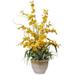 Nearly Natural Dancing Lady Silk Orchid Arrangement - Yellow