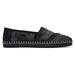 TOMS Women's Black Plush Foil Alpargata Shoes, Size 6.5