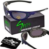 Ridgeline Foam Padded Motorcycle Sunglasses Various Frame and Lens Options Frame Color: Blue Lens Color: Gray
