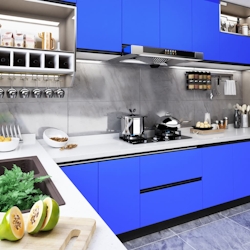 vidaXL Selbstklebende Möbelfolie Hochglanz-Blau 500x90 cm PVC Image