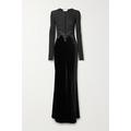 Gabriela Hearst - + Net Sustain Abbey Lace-trimmed Silk-velvet And Cashmere And Silk-blend Maxi Dress - Black
