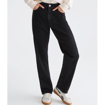 Aeropostale Womens' High-Rise Baggy Jean - Black - Size 0 R - Cotton