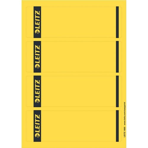 Leitz PC-beschriftbare Selbstklebende Rückenschilder 1685 Für Leitz 1080 Qualitäts-Ordner Gelb 62 x 192 mm 100 Stück Image