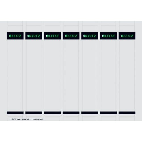 Leitz PC-beschriftbare Kartonrückenschilder 1681 Für Leitz 1015 Qualitäts-Ordner Hellgrau 31 x 190 mm 175 Stück Image