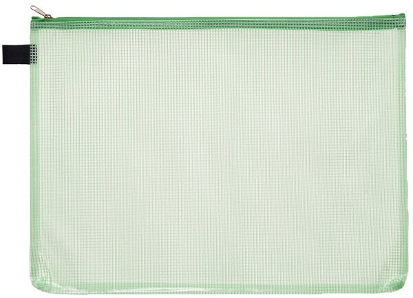 FolderSys Kleinkrambeutel A4 transparent grün mit farbigem Reißverschluss Image
