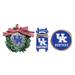 The Memory Company Kentucky Wildcats Three-Pack Wreath, Sled & Circle Ornament Set