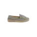 Soludos Flats: Slip On Platform Boho Chic Gray Solid Shoes - Women's Size 9 1/2 - Almond Toe