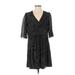 BA&SH Casual Dress - Mini V-Neck 3/4 sleeves: Black Dresses - Women's Size Small