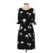 Tommy Hilfiger Casual Dress - Sheath Scoop Neck Sleeveless: Black Floral Dresses - Women's Size 6