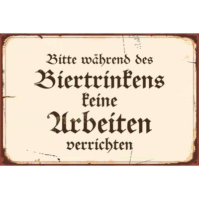 Metallbild QUEENCE "Bier Spruch Stahlschild Blechschild", bunt (farbe bild(er): bunt), B:20cm H:30cm T:0,2cm, Blech, Metall, Bilder, 20x30x0,2cm - mit 4 Lochbohrung Image