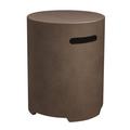 Ebern Designs 16 In. Round Garden Small Accent Concrete Side Table, Indoor Outdoor End Table Coffee Table in Brown | 16 H x 17 W x 17 D in | Wayfair