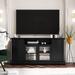 Red Barrel Studio® 59.69" W Storage Credenza, Glass in Black | 29.79 H x 59.69 W x 18.79 D in | Wayfair 56A1BDD72B854E5192D00EB71DFC85E4