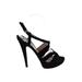 Miu Miu Heels: Slingback Stilleto Cocktail Black Solid Shoes - Women's Size 38.5 - Open Toe