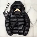 Men Shiny Duck Down Coats Winter Hooded Casual Down Jackets White Duck Down High Quality Male