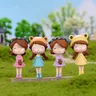 4 pezzi Mini ragazze figure miniature Figurine vecchie coppie figure Fairy Garden Figurine