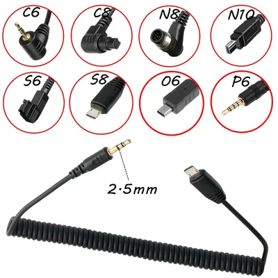 AODELAN 2.5mm Remote Shutter Release Cable for Cameras 2.5mm Sub-Mini Connections For Canon Nikon