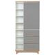 Armoire 198cm 1 porte 3 tiroirs gris ardoise