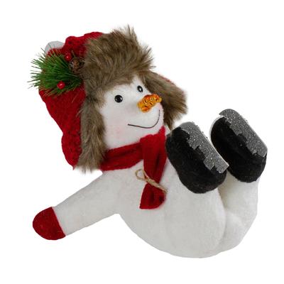 10" Fallen Ice Skating Snowman Christmas Figure