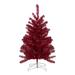 3' Metallic Crimson Tinsel Artificial Christmas Tree - Unlit