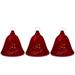 Set of 3 Musical Lighted Red Bells Christmas Decorations 6.5"