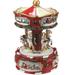 6.25" Animated Musical Carousel with Canopy and 3-Horses Christmas Music Box