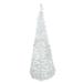 6ft Lighted White Tinsel Pop-Up Artificial Christmas Tree Blue Lights - 6'