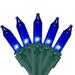 50-Count Blue Mini Christmas Light Set 10ft Green Wire - 10'