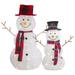 Set of 2 Lighted Tinsel Snowmen Family Christmas Yard Decorations - 39"