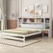 Full Size Wood Platform Bed w/ Headboard & Drawers Storage Bed, White