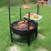 Round Metal Fire Pit with Removable Cooking Grill