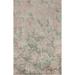 Contemporary Pink Green Abstract Area Rug Hand-Knotted Wool Carpet - 6'7" X 9'8"