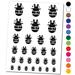 Happy Easter Bunny Egg Silhouette Water Resistant Temporary Tattoo Set Fake Body Art Collection - Black